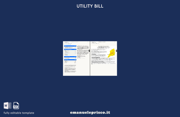 pagine di parole della bolletta dei servizi pubblici USA Xfinity in stile veri 9